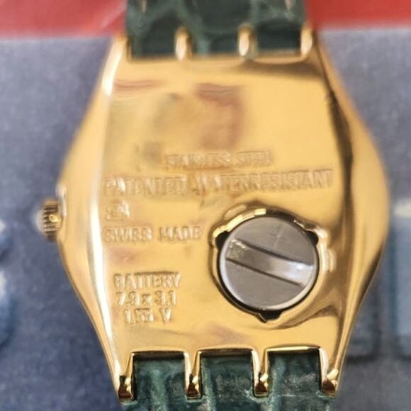 Swatch watch SLEEPING BEAUTY YLG101 1995 Irony Medium Gold plated new old stock - Picture 8 of 9